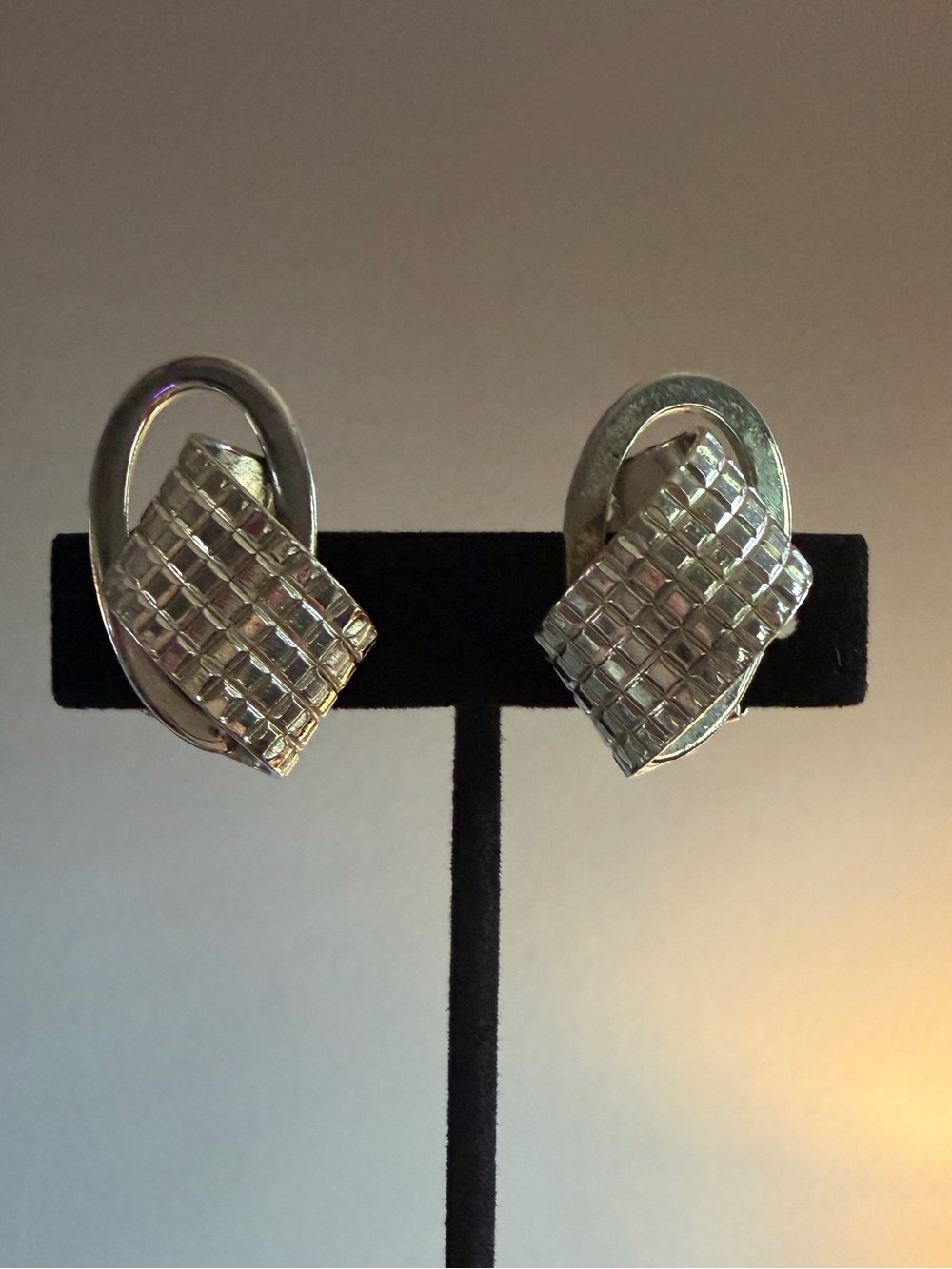Vintage 1950’s Jewels by Julio Clip on Earrings Silver Tone